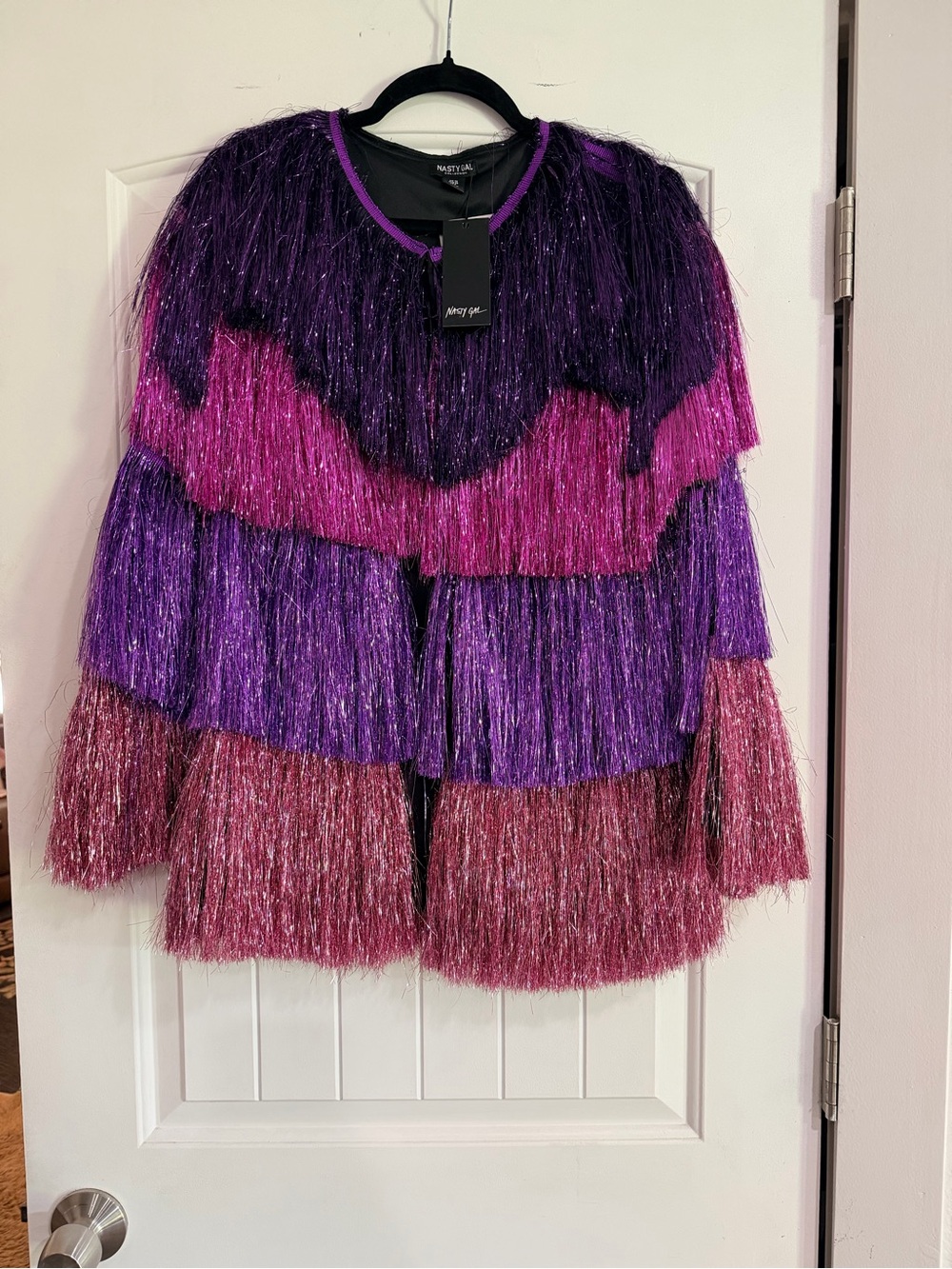 NASTY GAL tiered tinsel jacket